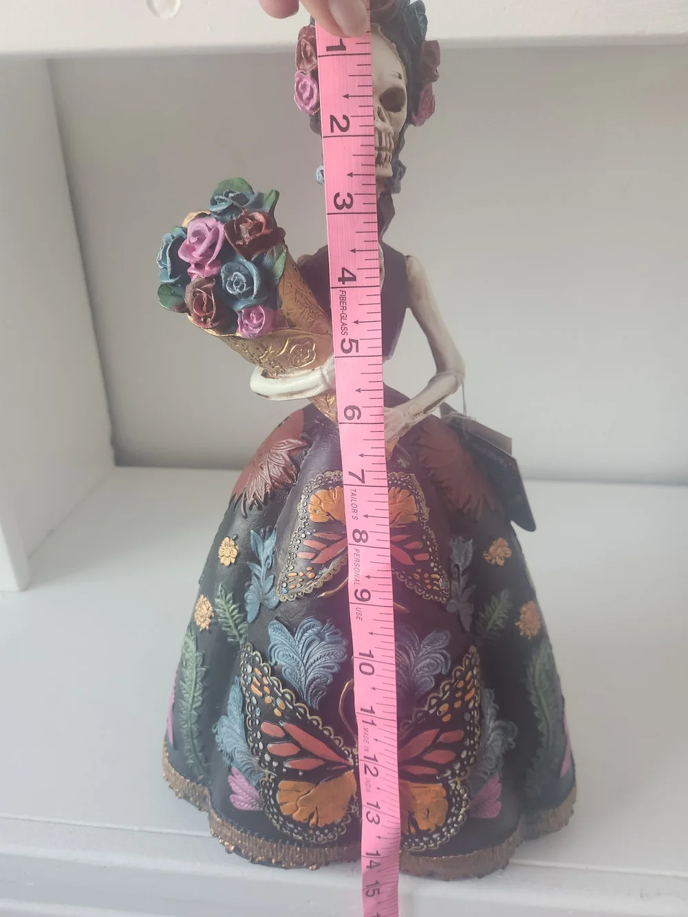 Day of the Dead Black Butterfly Dress Figurine - Decorative Women’s Accessory